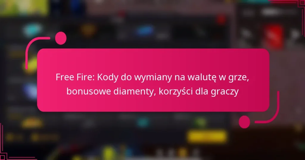 Free Fire: Kody do wymiany na walutę w grze, bonusowe diamenty, korzyści dla graczy