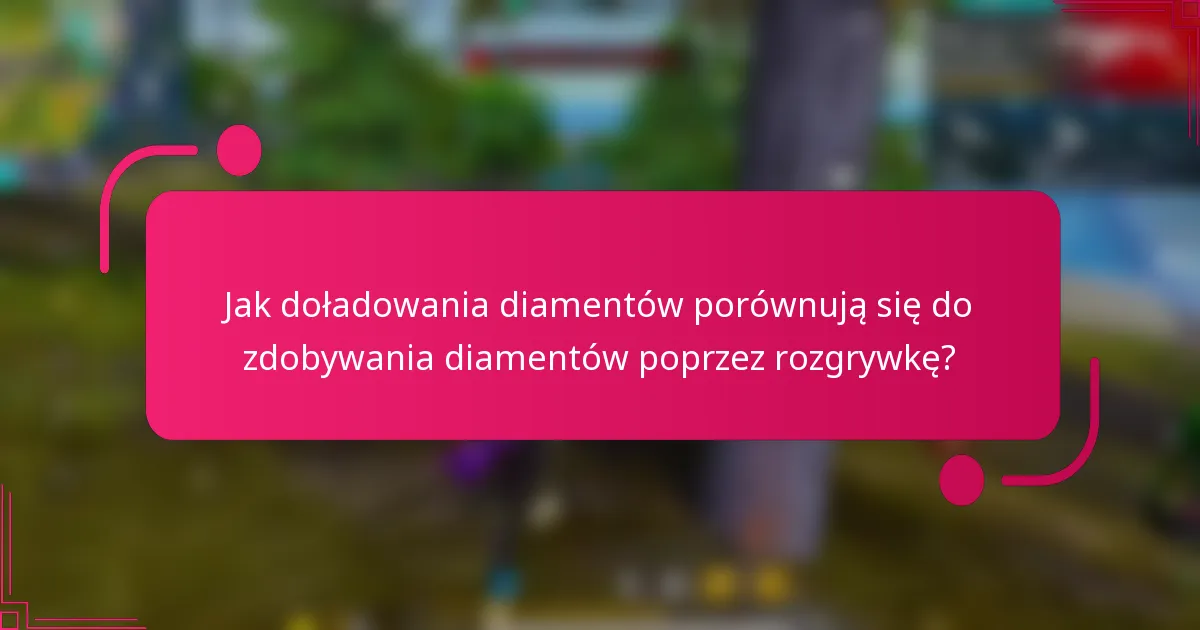 Jak doładowania diamentów porównują się do zdobywania diamentów poprzez rozgrywkę?
