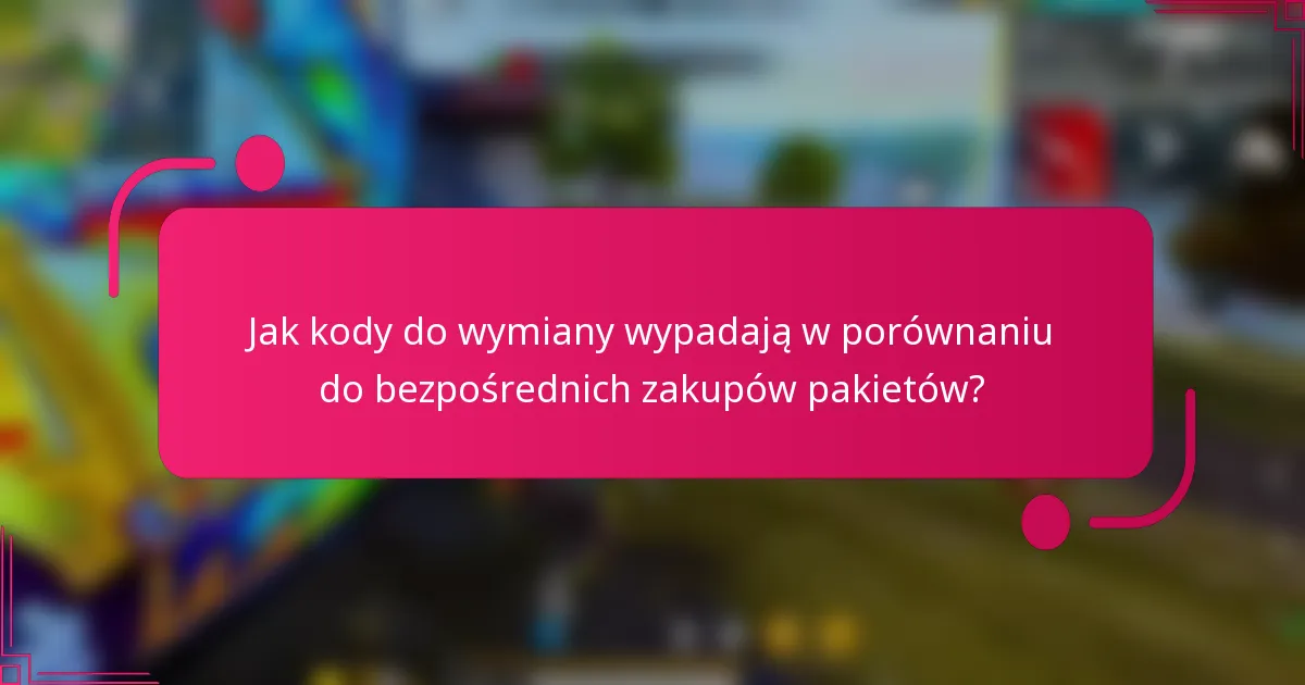 Jak kody do wymiany wypadają w porównaniu do bezpośrednich zakupów pakietów?