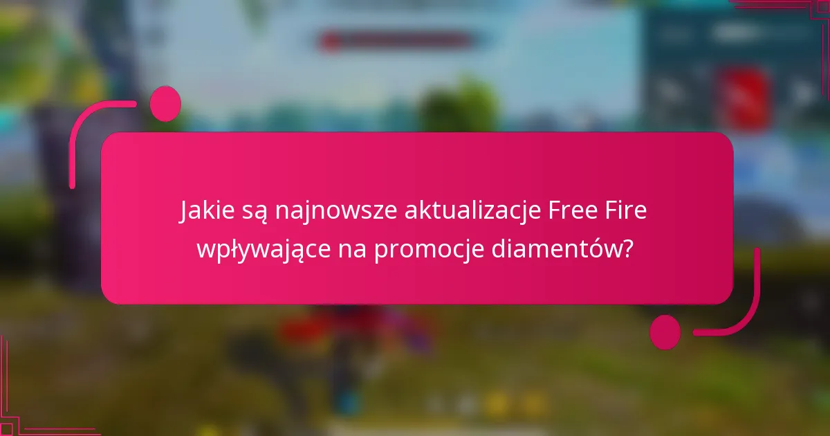 Jakie są najnowsze aktualizacje Free Fire wpływające na promocje diamentów?