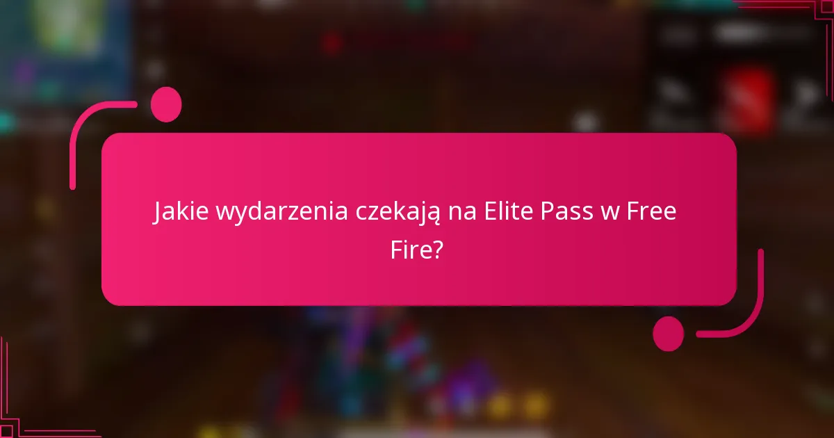 Jakie wydarzenia czekają na Elite Pass w Free Fire?