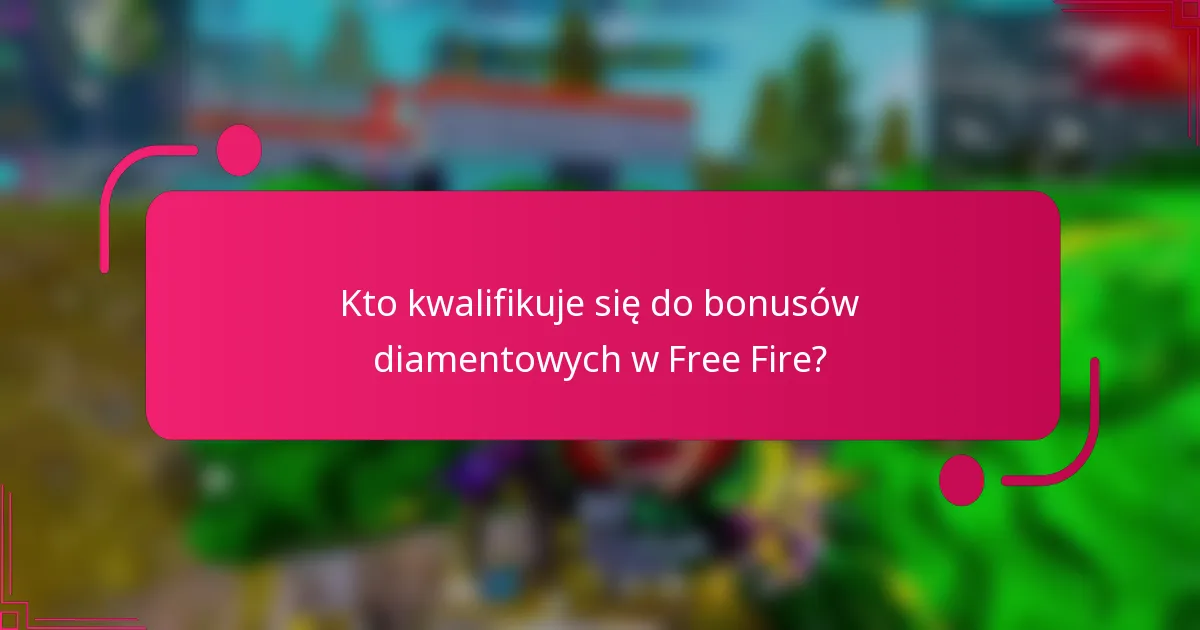 Kto kwalifikuje się do bonusów diamentowych w Free Fire?