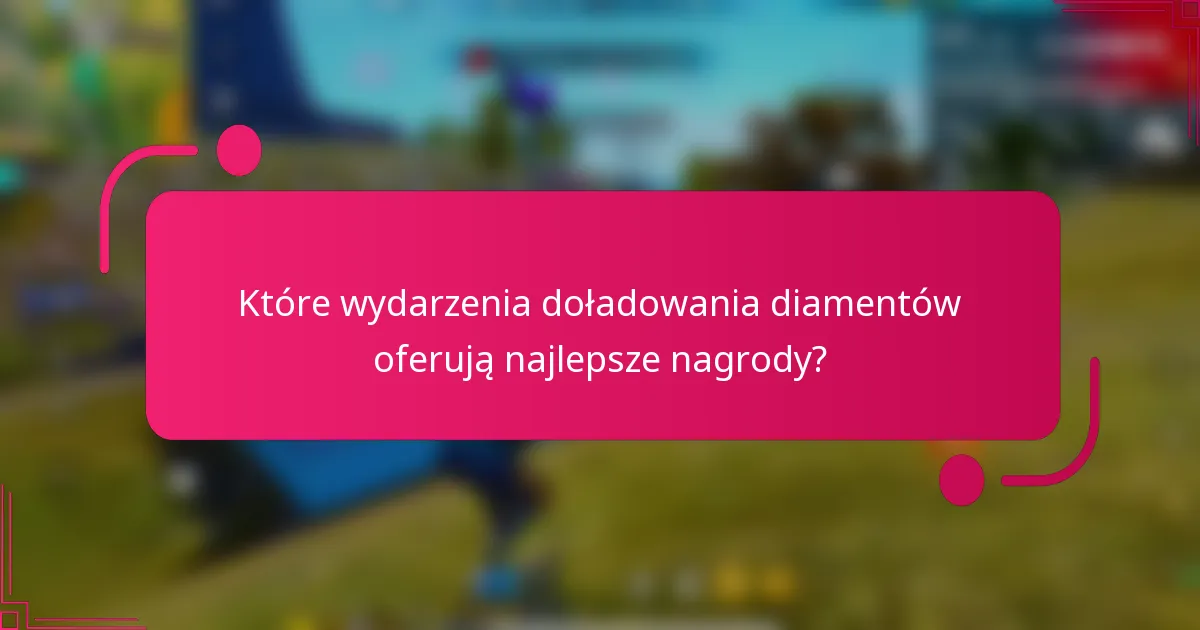 Które wydarzenia doładowania diamentów oferują najlepsze nagrody?